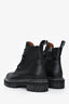 Proenza Schouler Black Leather White Stitch Lace-Up Ankle Boots Size 35