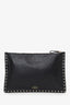 Valentino Black Leather Rockstud Clutch