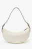Prada White Leather Demi-lune Large Shoulder Bag