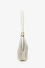 Prada White Leather Demi-lune Large Shoulder Bag