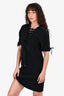 McQ By Alexander McQueen Black Lace Up Detailed Short Sleeves Dress Size XS