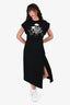 Derek Lam 10 Crosby 10 Anniversary Collection Black Rose Logo Print Midi Dress Size S