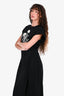 Derek Lam 10 Crosby 10 Anniversary Collection Black Rose Logo Print Midi Dress Size S