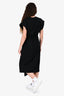 Derek Lam 10 Crosby 10 Anniversary Collection Black Rose Logo Print Midi Dress Size S
