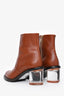 Burberry Brown Leather Ankle Boots Size 35