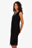 SportMax Black V-neck Sleeveless Midi Dress Size S