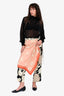 Dries Van Noten Pink Silk Graphic Print Pants With Skirt Overlay Size 36