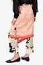 Dries Van Noten Pink Silk Graphic Print Pants With Skirt Overlay Size 36