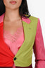 Comme Des Garcons Red/Green/Pink Wool Colour Block Blazer Size XS