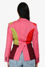 Comme Des Garcons Red/Green/Pink Wool Colour Block Blazer Size XS