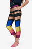 Dries Van Noten Multicolour Silk Striped Pants Size 36