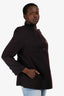 Akris Brown Felt Leather Trim Jacket Size 16