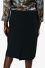 Akris Navy Wool Pencil Skirt Size 14