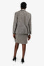 Akris Brown Tweed Jacket + Skirt Set Size 16