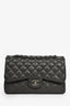 Pre-Loved Chanel™ 2012 Grey Caviar Leather Jumbo Double Flap