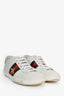 Gucci White Leather Green/Red Stripe Bee Motif Sneakers Size 34.5