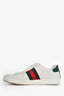 Gucci White Leather Green/Red Stripe Bee Motif Sneakers Size 34.5