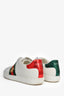 Gucci White Leather Green/Red Stripe Bee Motif Sneakers Size 34.5