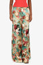 L'Agence Blue/Pink Floral Silk Wide Leg Pants Size 8