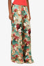 L'Agence Blue/Pink Floral Silk Wide Leg Pants Size 8