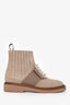 Roger Vivier Beige Suede Leather Viv' Rangers Boots Size 35