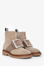 Roger Vivier Beige Suede Leather Viv' Rangers Boots Size 35