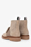Roger Vivier Beige Suede Leather Viv' Rangers Boots Size 35