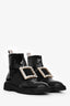 Roger Vivier Black Patent Leather Viv' Rangers Boots Size 35