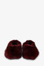Celine Burgundy Mink Fur/Leather Flats Size 35