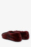 Celine Burgundy Mink Fur/Leather Flats Size 35