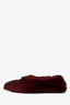 Celine Burgundy Mink Fur/Leather Flats Size 35