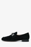 Valentino Black Suede Leather Macro Stud Loafers Size 35