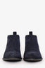 Alexander Wang Navy Suede Leather 'Kori' Ankle Boots with Silver Cutout Size 35