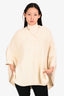 Hermès Cream Wool H Cape Style Sweater Size 34