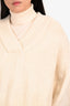 Hermès Cream Wool H Cape Style Sweater Size 34