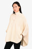 Hermès Cream Wool H Cape Style Sweater Size 34