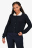 Miu Miu 2018 Navy Peter Pan Collar Cardigan Size 46