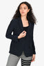 Salvatore Ferragamo Navy Silk Blazer Size 38