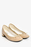 Repetto Beige Patent Leather Round Toe Bow Heels Size 36.5