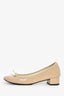 Repetto Beige Patent Leather Round Toe Bow Heels Size 36.5