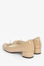 Repetto Beige Patent Leather Round Toe Bow Heels Size 36.5