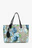 Gucci Beige/Blue Floral Blooms GG Supreme Large Canvas Tote Bag