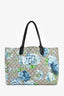 Gucci Beige/Blue Floral Blooms GG Supreme Large Canvas Tote Bag
