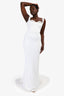 Stella McCartney White Silk Lace Detail Gown Size M