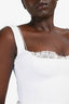 Stella McCartney White Silk Lace Detail Gown Size M