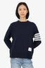 Thom Browne Navy Blue Crewneck Sweater Size 4