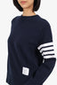 Thom Browne Navy Blue Crewneck Sweater Size 4
