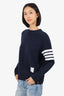 Thom Browne Navy Blue Crewneck Sweater Size 4