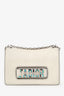 Christian Dior Aged White Canyon Grained Lambskin J'Adior Chain Flap Bag