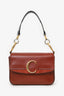 Chloe Brown Leather 'C' Shoulder Bag with Strap